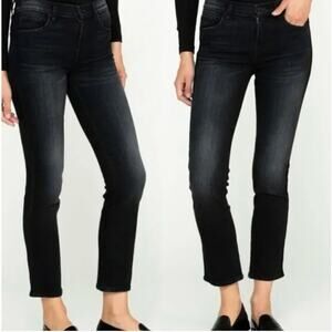 Hudson Jeans Womens Size 30 Nico Straight Velvet Tuxedo Stripe Gray Denim